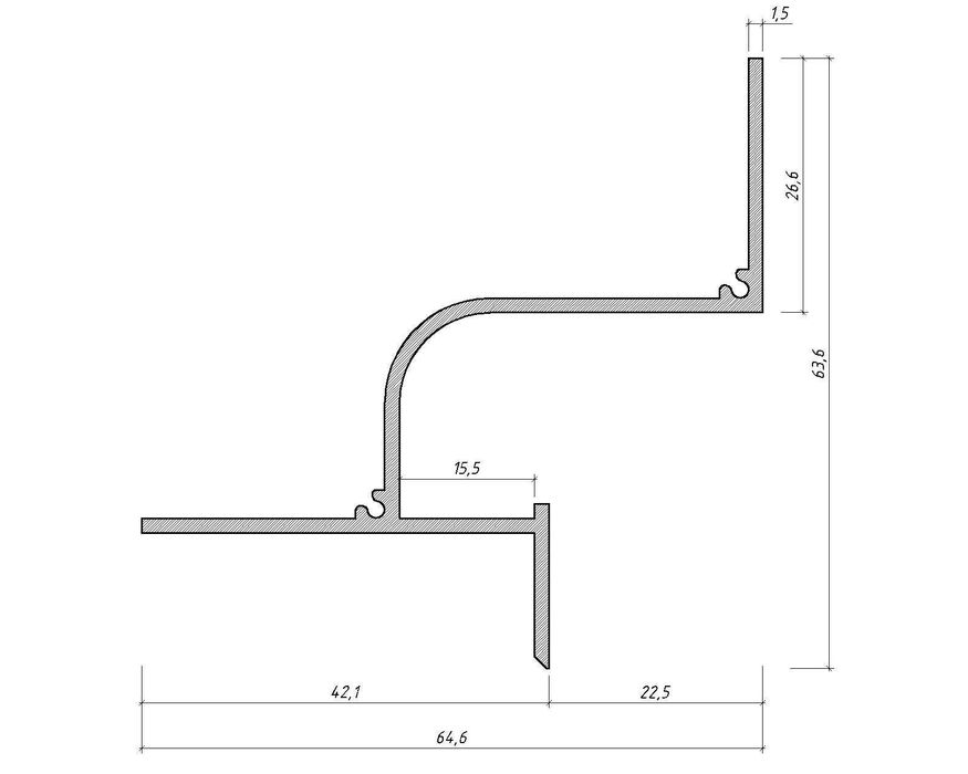 Прихований карниз, алюмінієві плінтуса, тіньовий шов