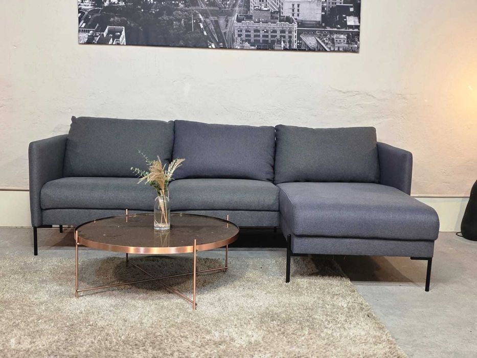 Minimalistyczny narożnik ciemnoszary 230x140 | TRANSPORT GRATIS