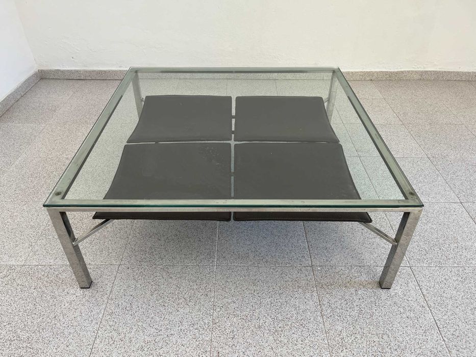 Mesa Centro Grande em Vidro e Alumínio