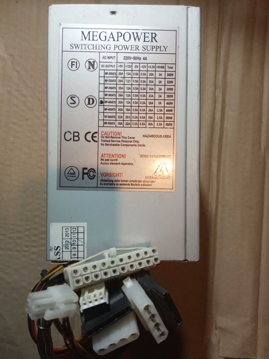 Блок живленная для ПК Megapower MP- 400ATX 400W (24+4 pin)