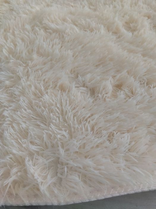 Dywan Shaggy antypoślizgowy okrągły miękki pluszowy 160×160