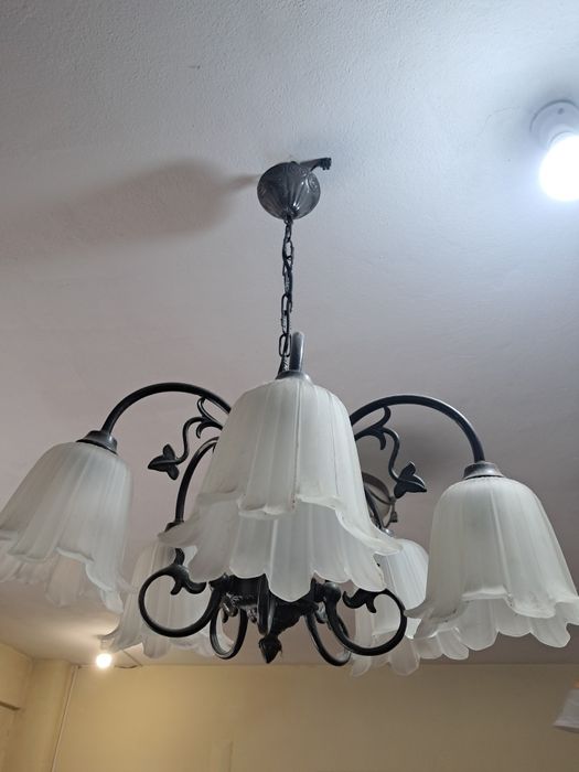 Candeeiro de Tecto Rectro/Clássico Preto e Branco