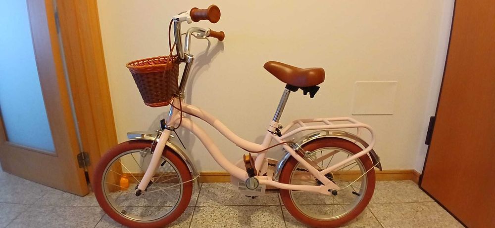 Bicicleta Criança Vintage Rosa Excelente Estado  Pronta a Pedalar!