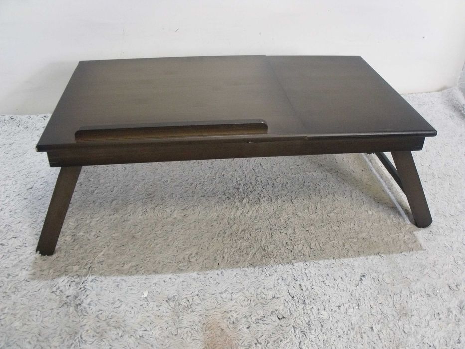 Stolik na laptopa pomocniczy bambusowy z regulacją Relaxdays