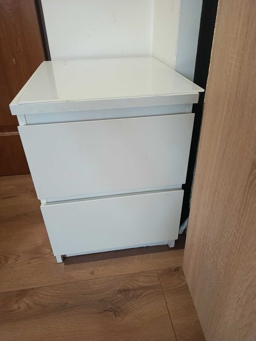 Komoda MALM szuflady regał szafka 40x50x55 cm + szklany blat