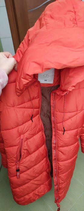 Pikowana dluga zimowa kurtka damska xs s