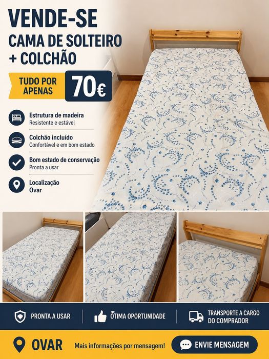 Vendo cama com colchao
