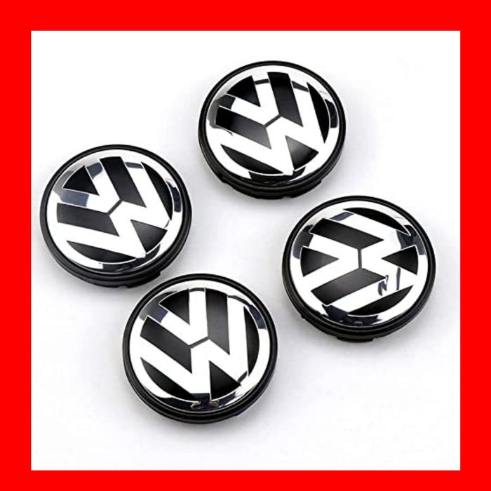 NOWE Dekielki 56mm VW VOLKSWAGEN komplet 4szt. dekle zaślepki kapsle srebrne