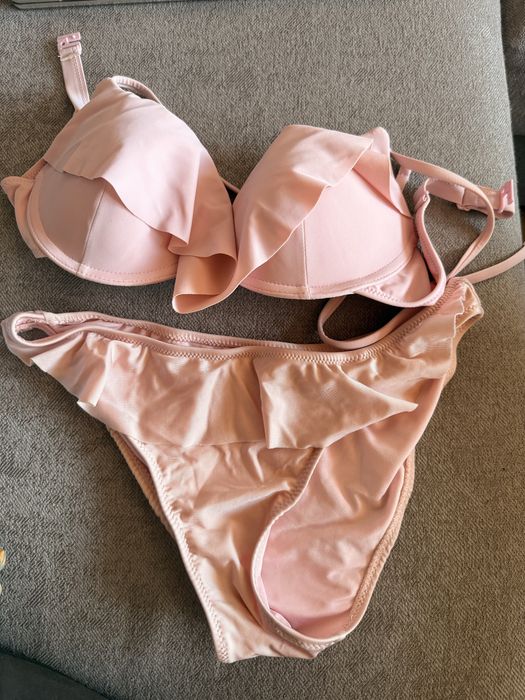 Strój kąpielowy Reserved 36 S bikini różowy z falbanką
