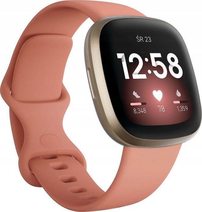 uszkodzony smartwatch fitbit versa 3 różowo złoty opis