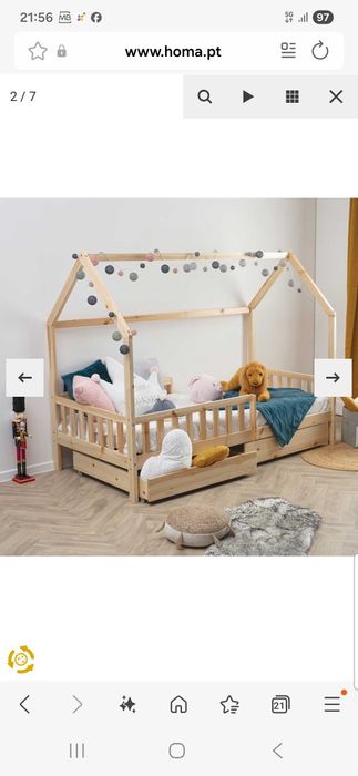 Cama MONTESSORI NATURAL com 2 gavetas