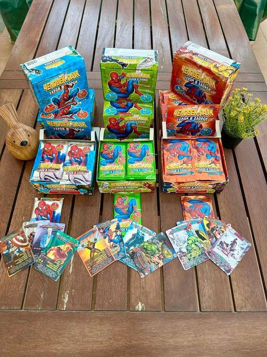 Spider Man человек паук карточки коллекционные черепашки бустерные