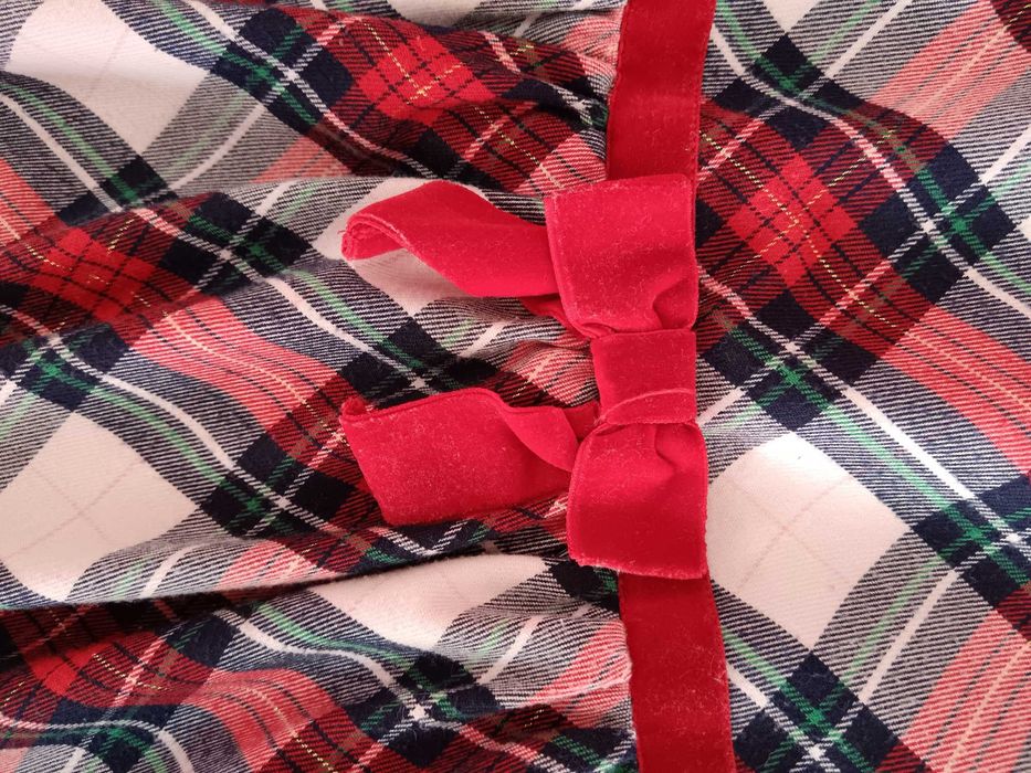 Vestido xadrez com laço 7-8
