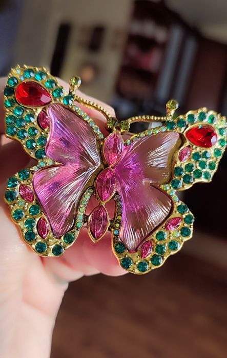 Wielobarwny motyl - broszka