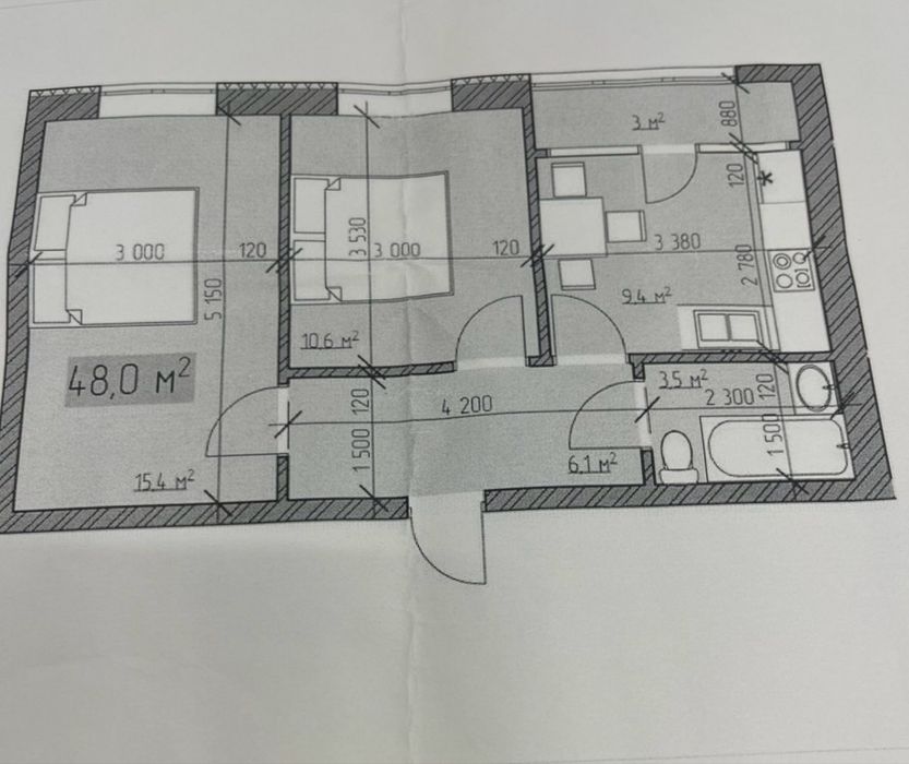 2-rooms apartment apartment by the address st. Rodnikovaya (area 48 m²) - Atlanta.ua - photo 5