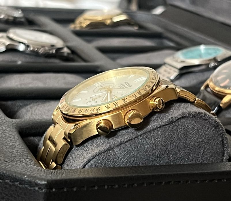 Relogio Pulsar Dourado Chronograph