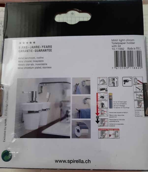 Тримач для туалетного паперу Spirella MAX Light Chrome