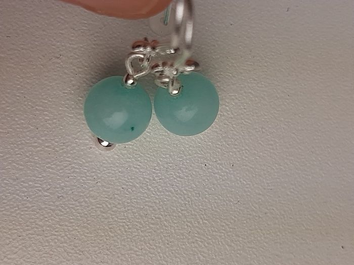 kolczyki z niebieskim marmurkiem