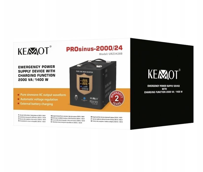 Аварійне джерело живлення Kemot PROsinus 2000 ДБЖ 24 В/230 В 2000 ВА/1