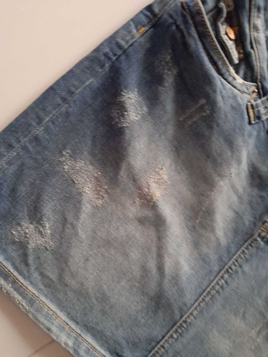 H&M MAMA spódnica jeans mini z przetarciami M