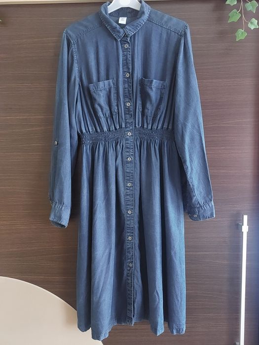 Sukienka ciążowa szmizjerka H&M MAMA l, 100% Lyocell Tencel do karmienia