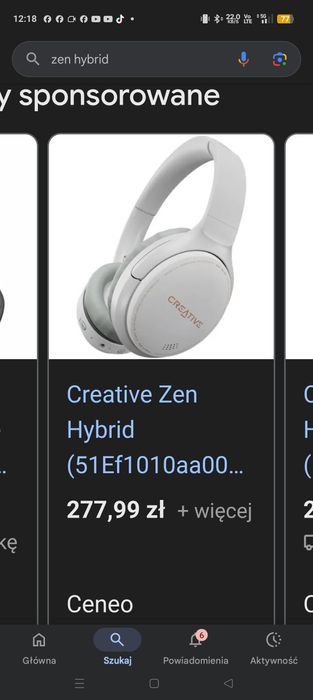 Słuchawki Creative Zen Hybrid