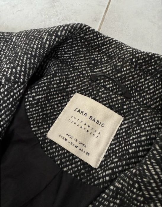 Пальто длинное шерстяное размер м zara basic италия