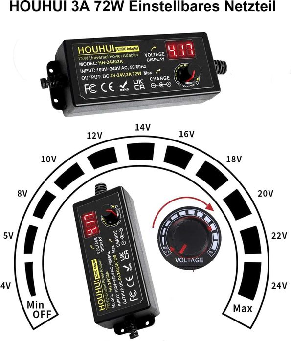 Regulowany zasilacz sieciowy HOUHUI