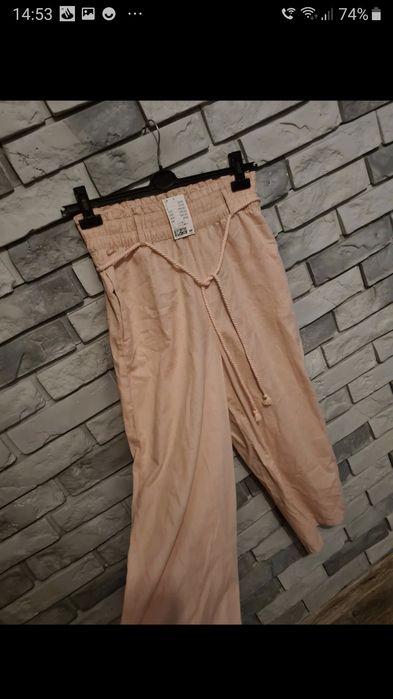 Spodnie bawełniane 100%, spodnie szerokie bawełniane rozm L
