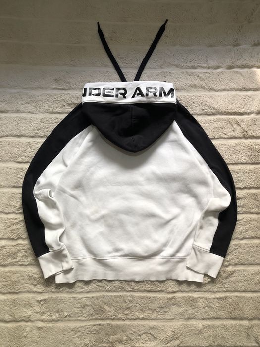 UNDER ARMOUR (M) Graphic Rival Hoodie жеское худи черно-белое на флисе