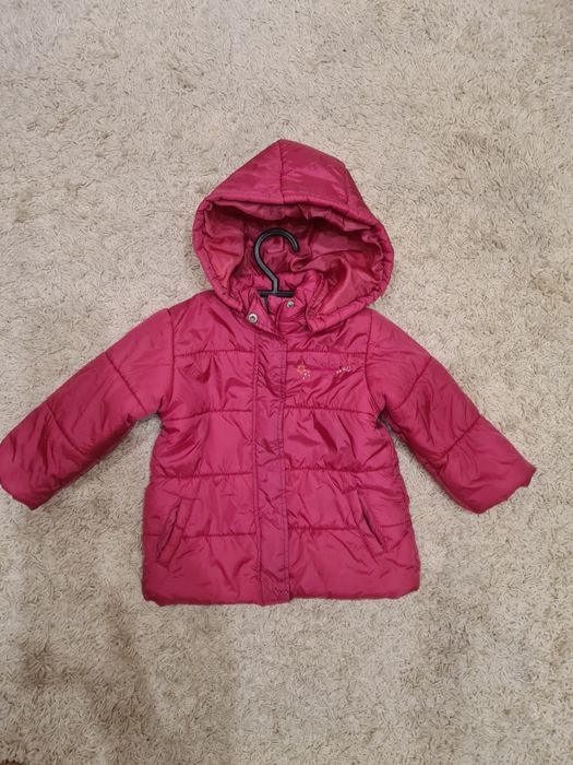 Куртка осіння зимова утеплена рожева на дівчинку 18 мес куртка детская