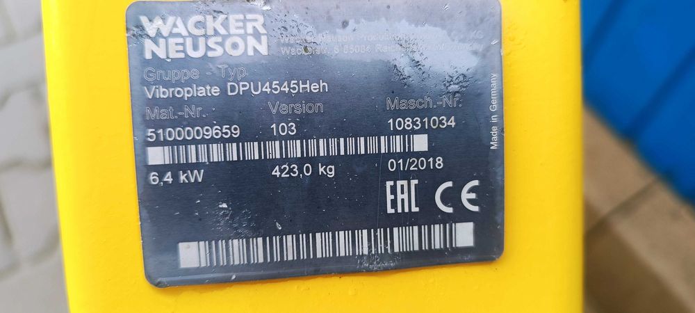 Zagęszczarka WACKER NEUSON DPU 4545 / 18r! /426kg! /bomag DPU 6555