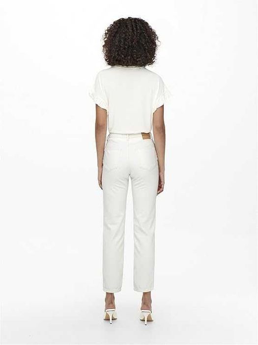 Spodnie Damskie ONLY ONLFINE LIFE 27W 32L Jeansy Ecru Bawełna