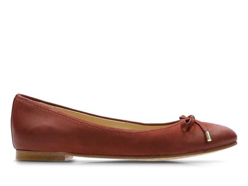 Clarks Baleriny damskie - Grace Lily - r 36 - brązowe skóra naturalna