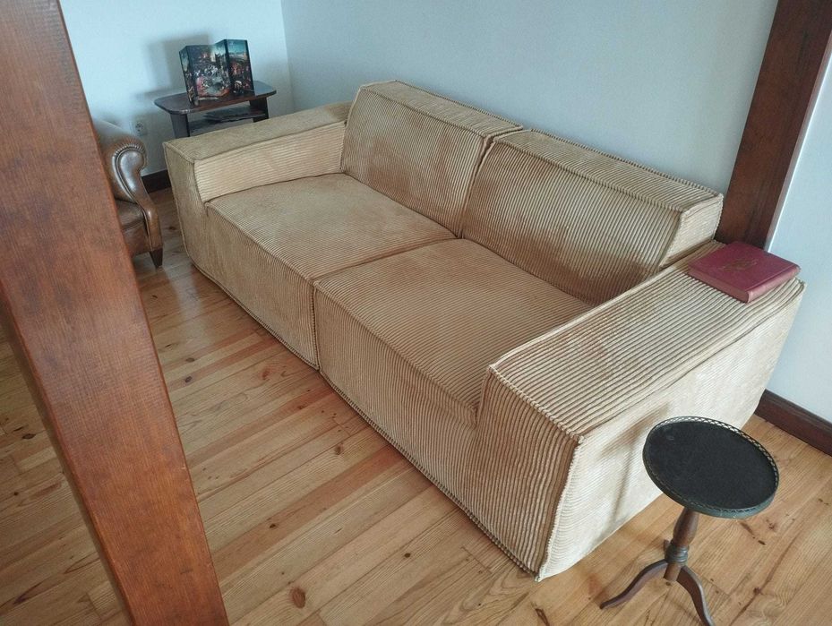 Sofá modular cor de areia FOLIO em veludo bombazine | Sem uso, Novo