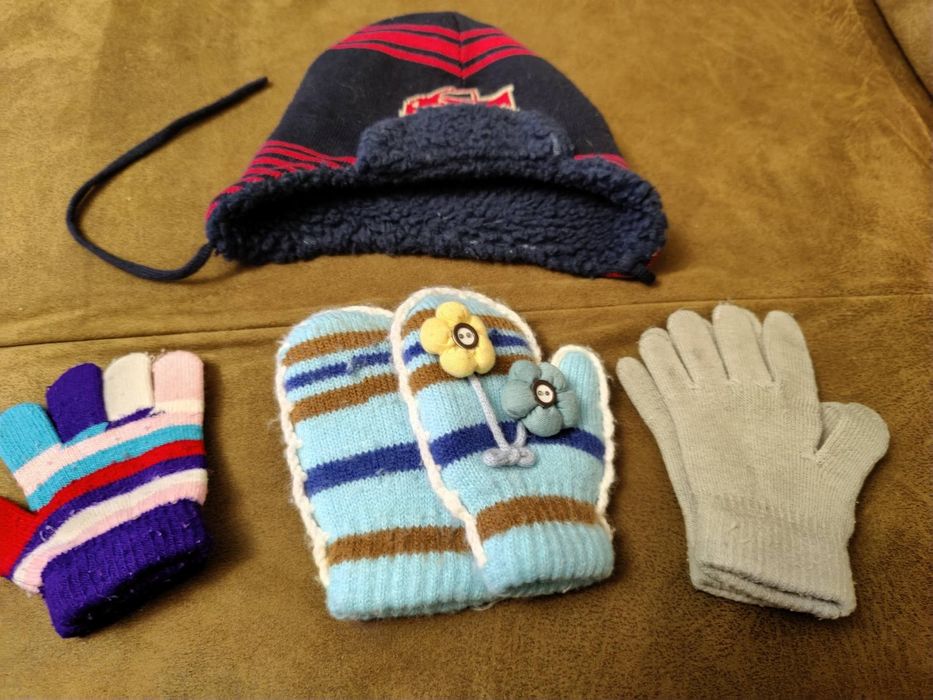 варежки-перчатки, варежки двойные, перчатки от 0 года до 9 лет
