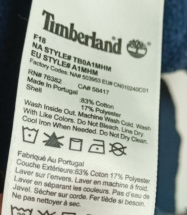 Męska bluza Timberland granatowa full zip M klasyk premium