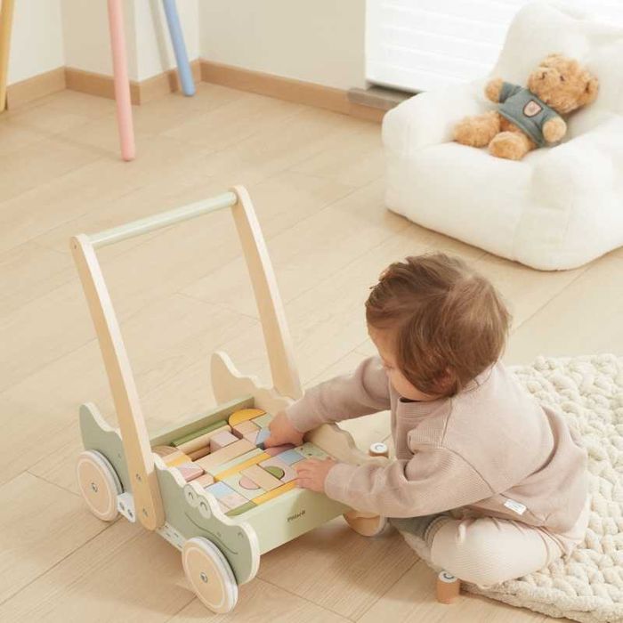 Viga Drewniany Wózek Na Klocki Pchacz