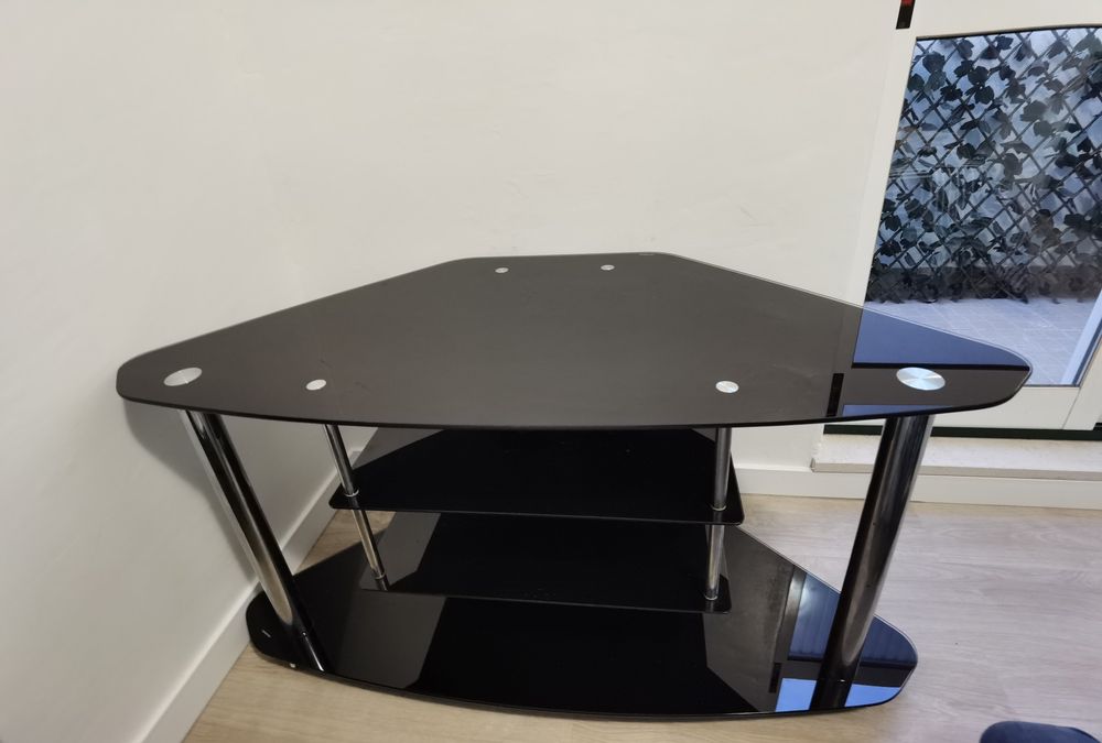 Movel TV vidro temperado preto