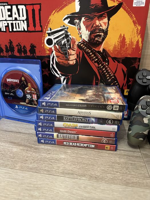 Zestaw PS4 Pro 1TB | 2 Pady | Stacja ładująca | 8 Gier | Oryginalne Pudełko RDR2
