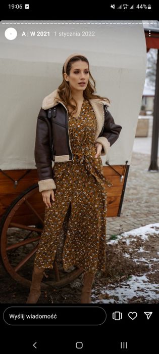Sukienka Stone Skirts S Zuri brązowa 100% wiskoza
