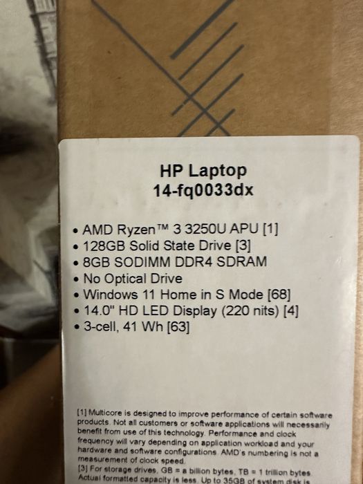 Новий ноутбук Hp 14-fq0033dx