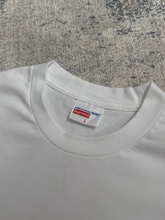 Лонгслів Supreme x Comme des Garcons supreme cdg longsleeve базовий білий лонг з принтом sk8 y2k archive архив