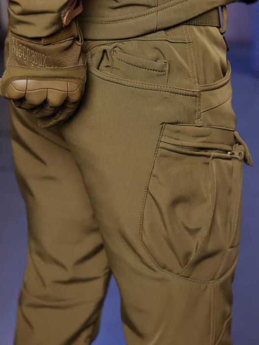 Теплий костюм Softshell чоловічий фліс для туризму, рибалки, полювання