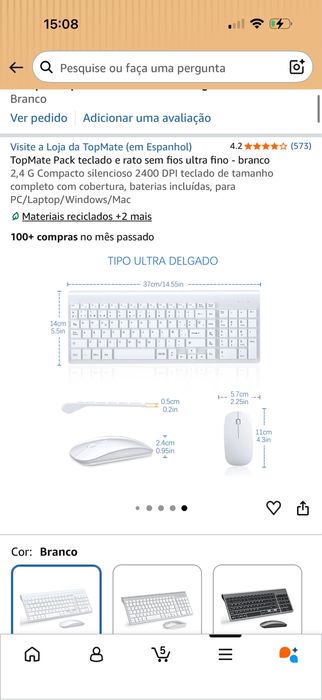 Teclado e rato wireless