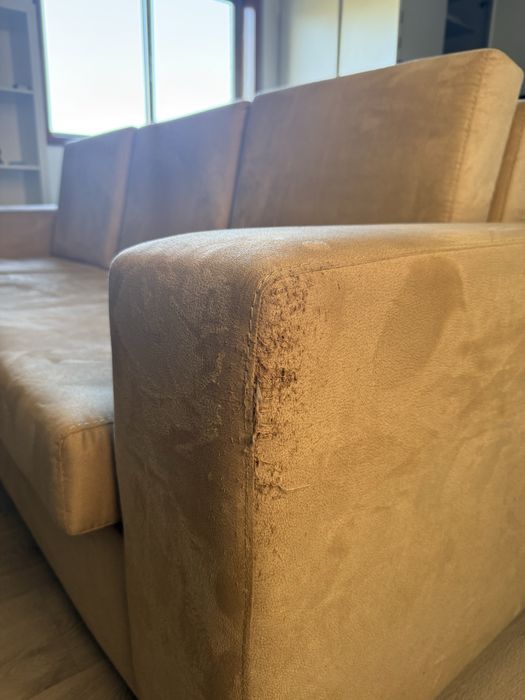 Sofá 3 lugares com chaise longue – bege