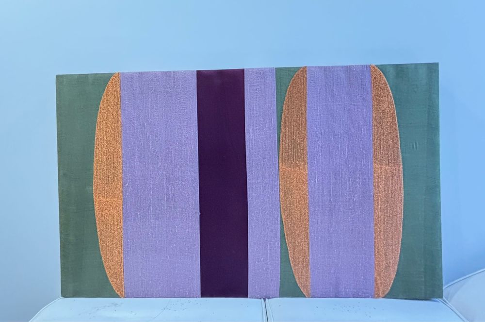 Quadro de tecido feito em tear