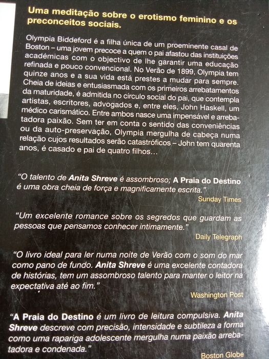 Livro Anita Shreve a praia do destino