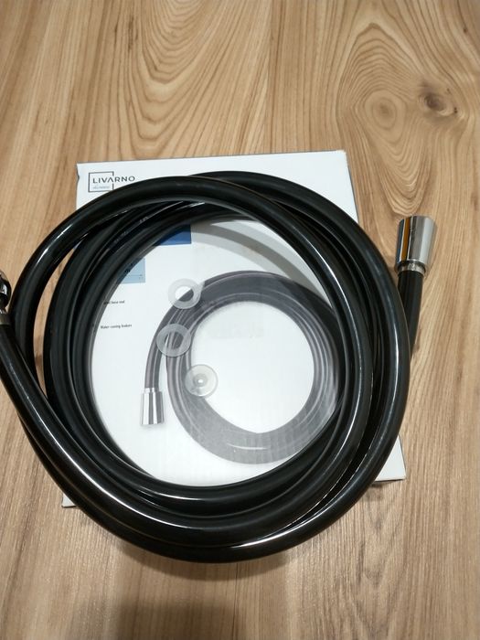 NOWY Wąż prysznicowy czarny 2 m Livorno Home