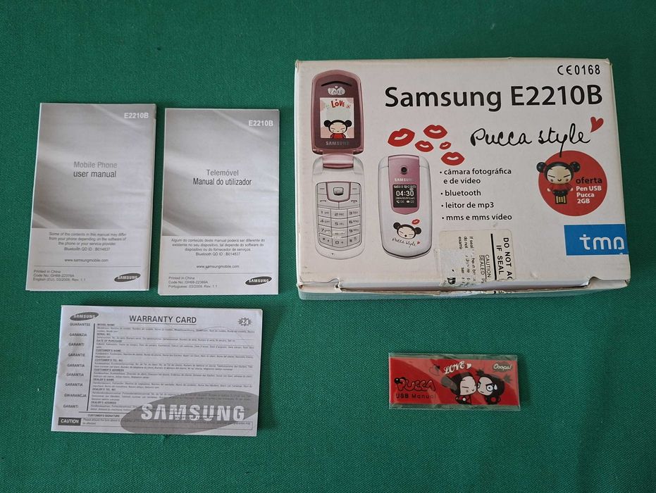 Raro Telemovel Samsung E2210B Pucca + Caixa + Manuais - avariado